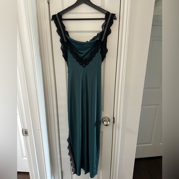 Anthropologie High-Slit Scoop-Neck Lace-Trim Midi Dress - Picture 5 of 6